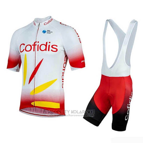 2019 Odziez Rowerowa Cofidis Czerwony Bialy Krotkie Rekawy i Rowerowe Szelkach